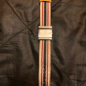 Diesel Silver Watch with Striped Strap